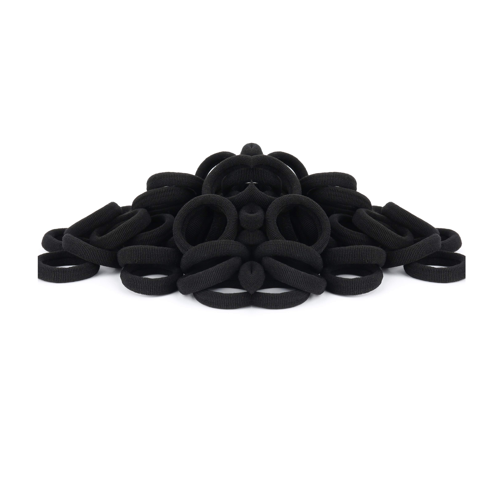 Tiny Rubber Bands Hair Ties Ponytail Holders for Girls Black for School Kids Baby Girls 100pcs Pack (Black)